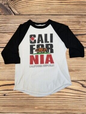 CALIFORNIA REPUBLIC 3/4 SLEEVE BASEBALL STYLE TEE